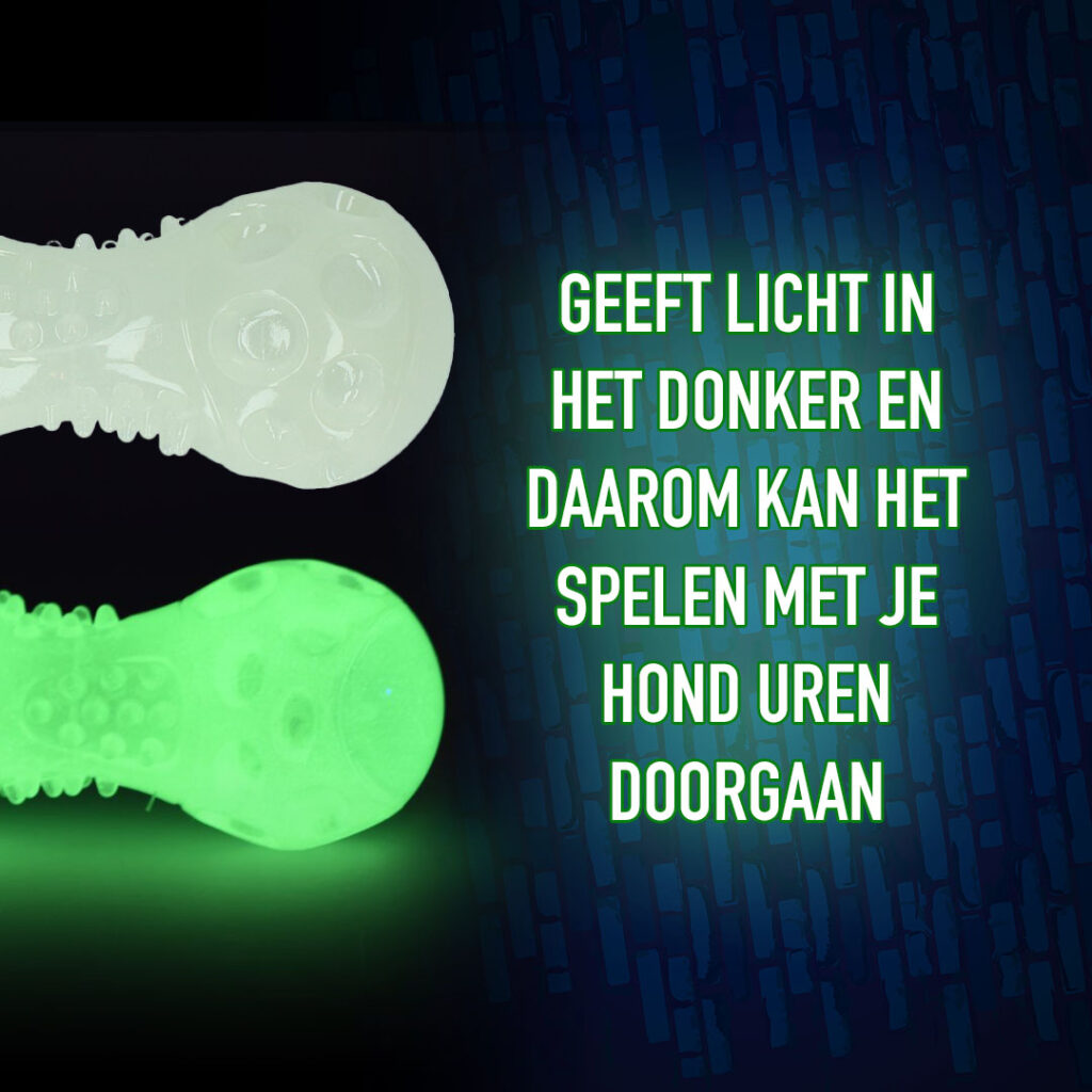 2 Glow Bone - Lichtgevend Speelgoed voor Honden - afbeelding 4