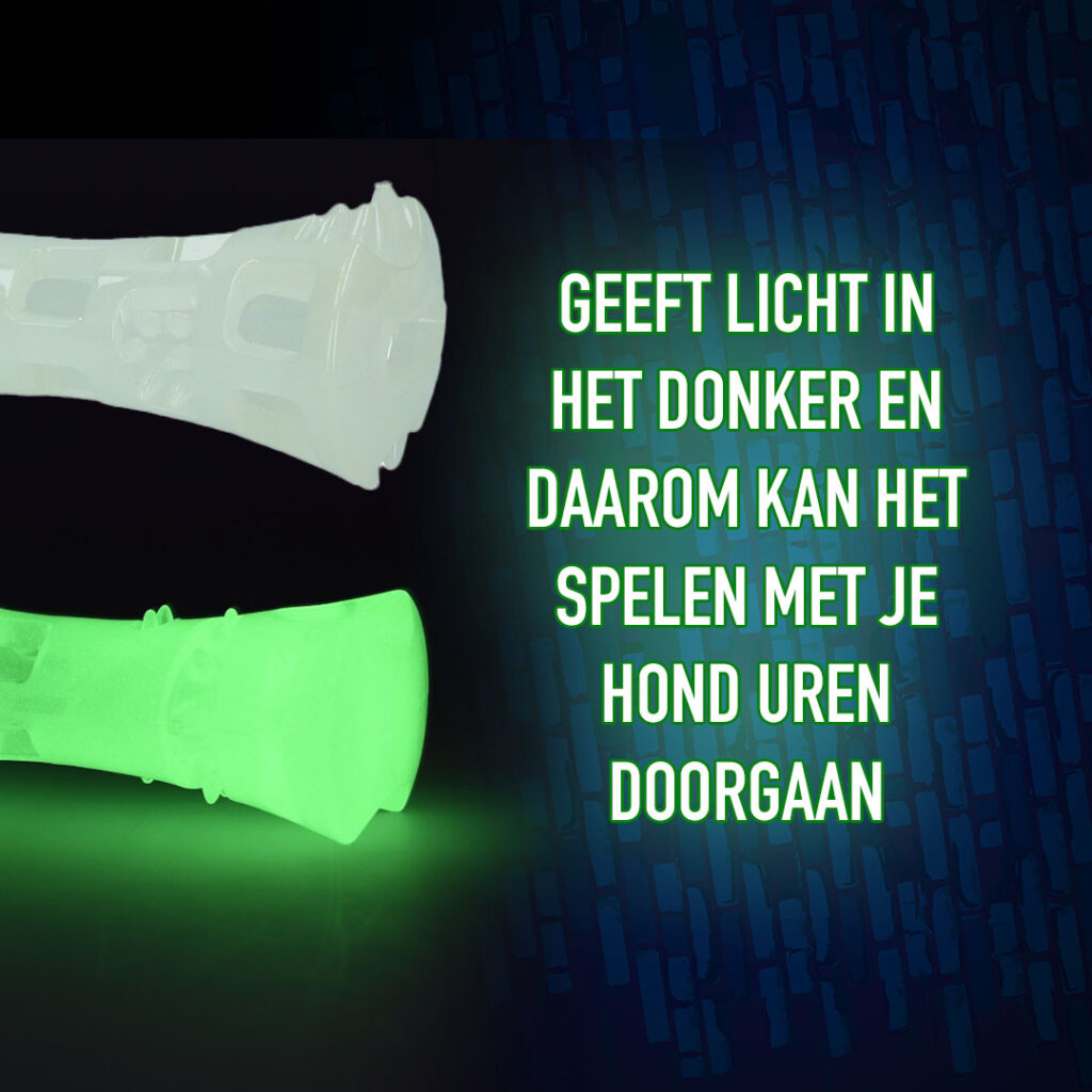 2 Glow Treat Bone - Lichtgevend Speelgoed voor Honden - afbeelding 4