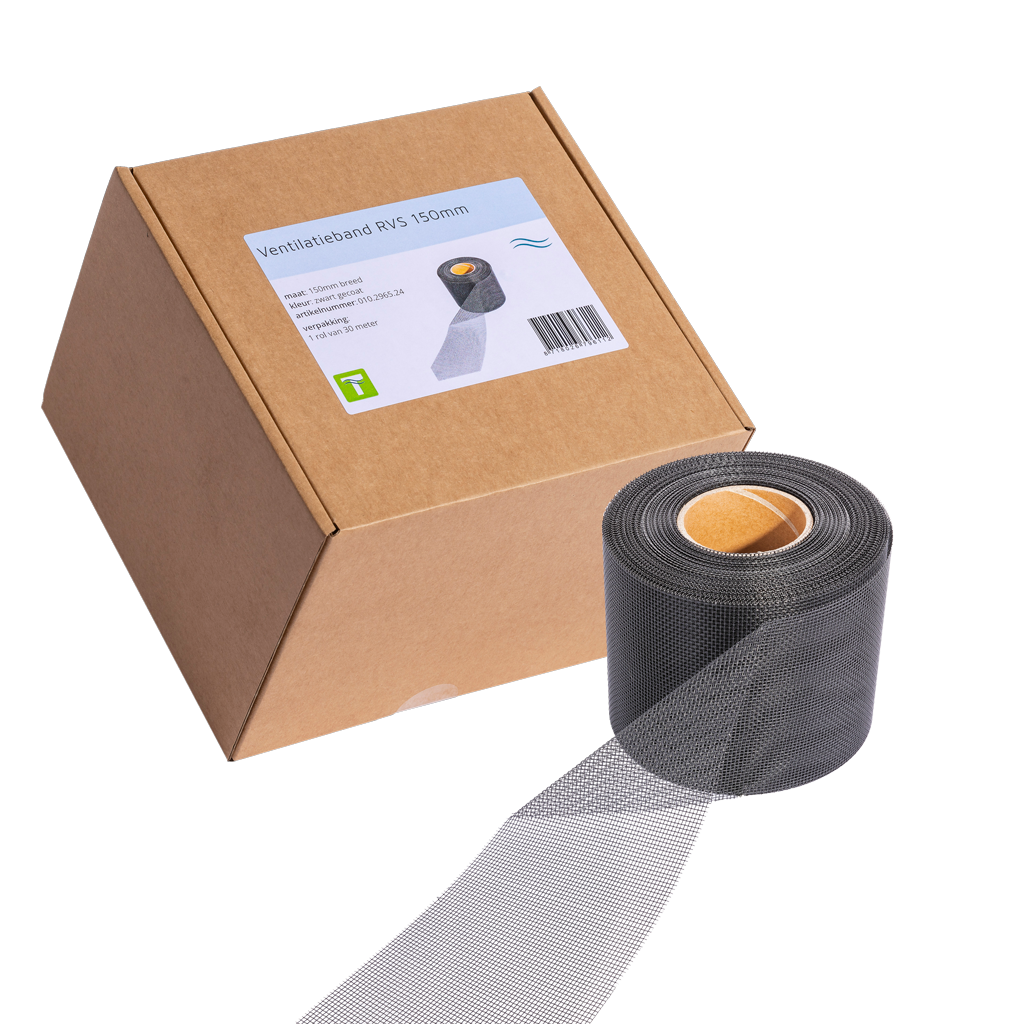 Ventilatieband RVS Zwart 30 m x 15 cm - VentiStrip - afbeelding 1