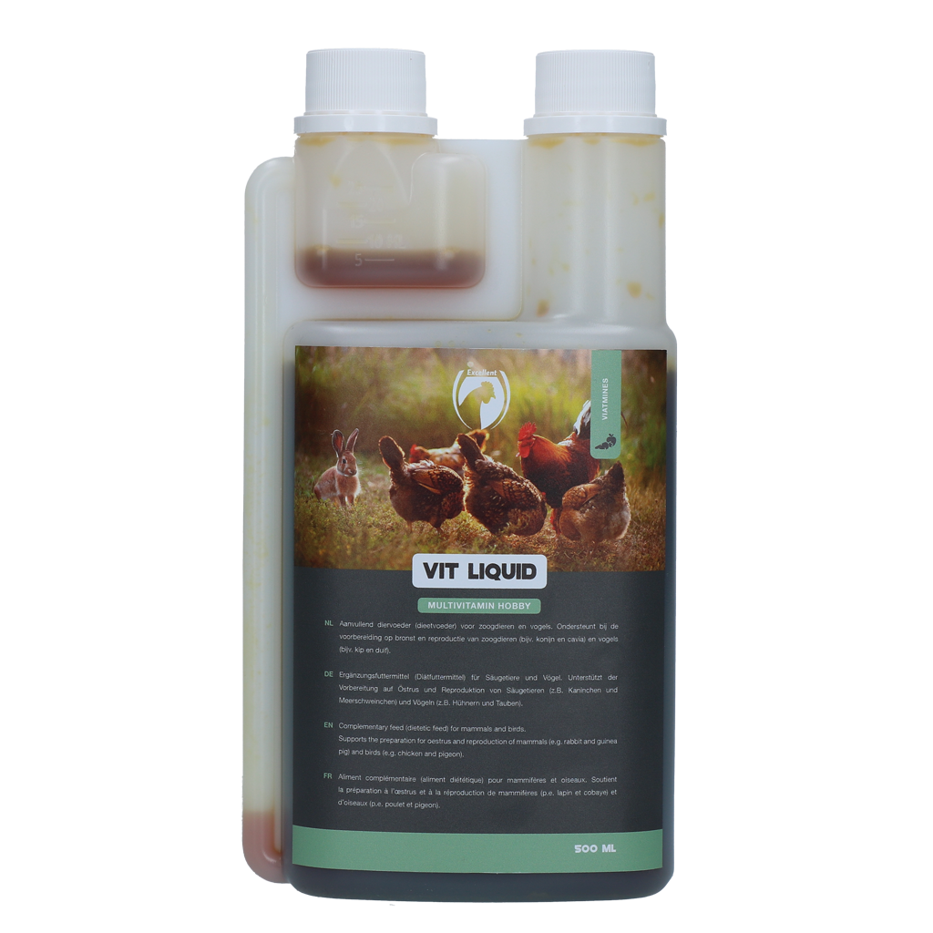 Excellent Vit Liquid Multivitamine Hobby 500 ml voor Pluimvee en Zoogdieren