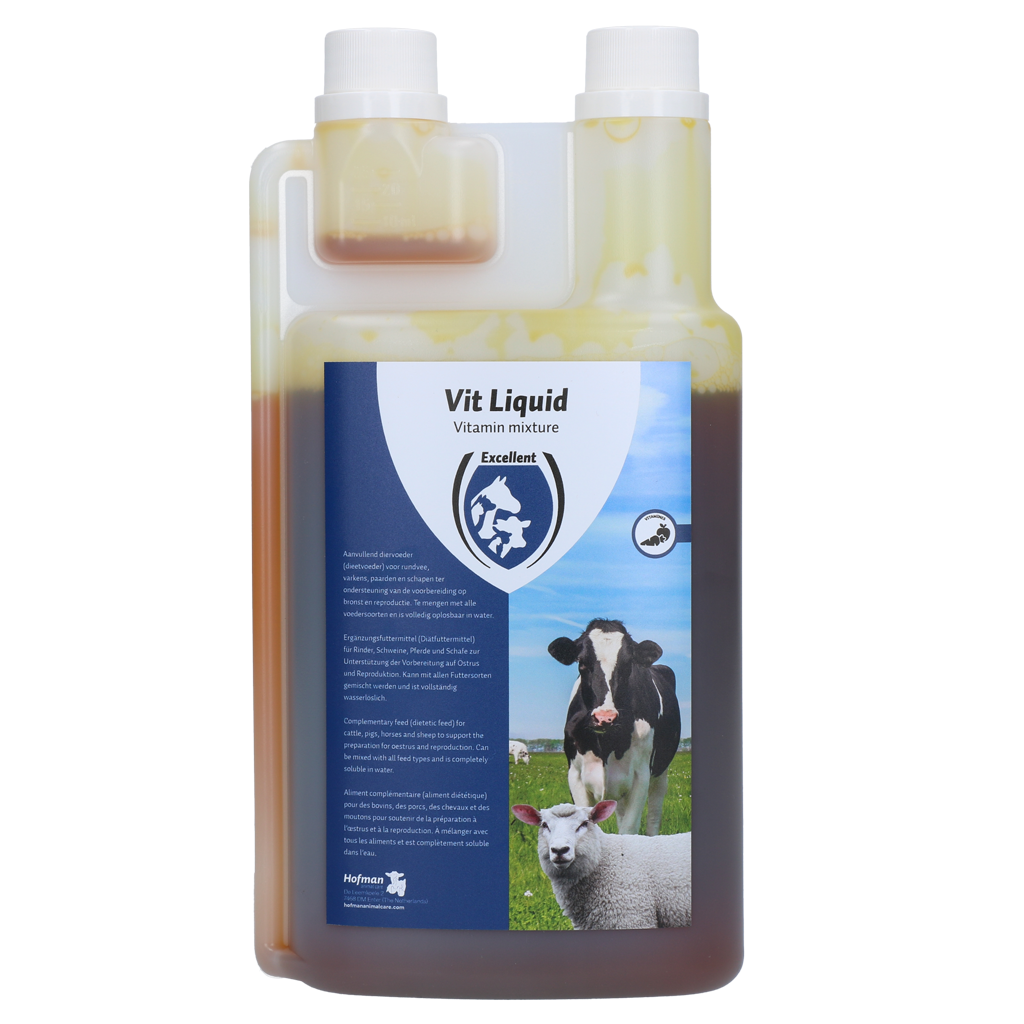 Excellent Vit Liquid Multivitamine 1 l voor Rundvee, Varkens, Paarden en Schapen
