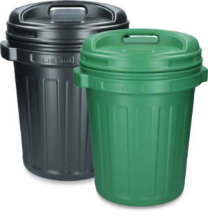 Voerton met draaisluiting 40 liter zwart en groen
