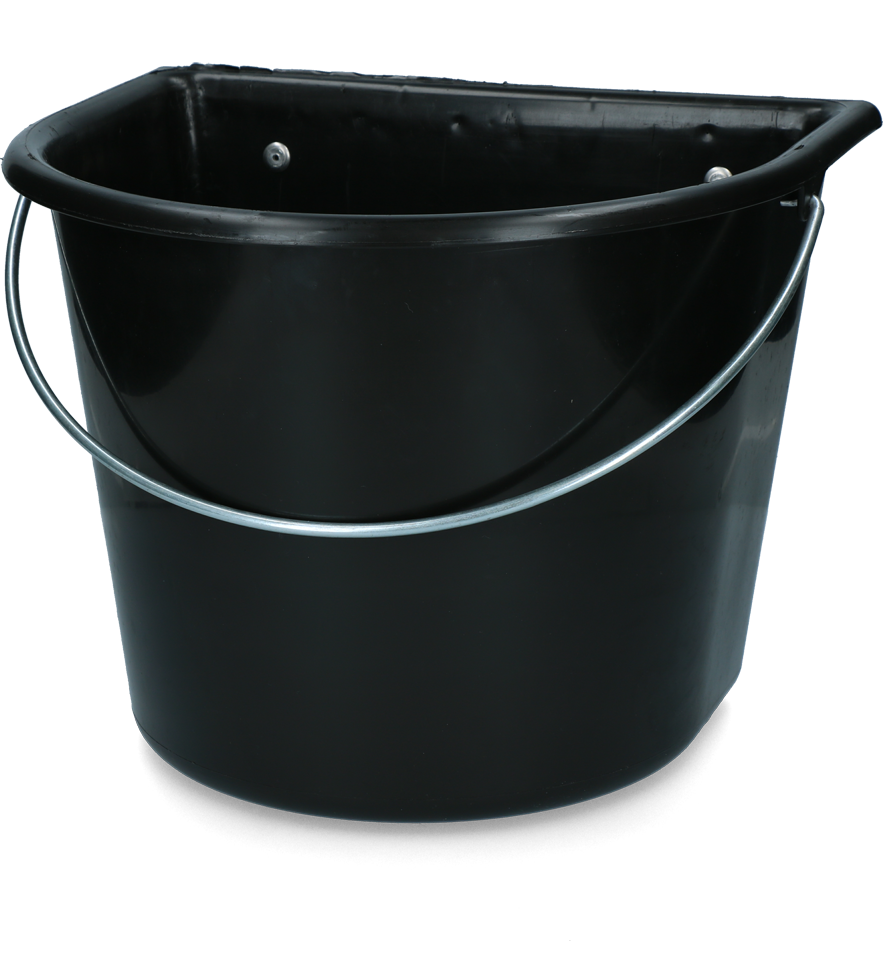 vPlast Voerbak met haken & hengsel 15 l Zwart - afbeelding 2