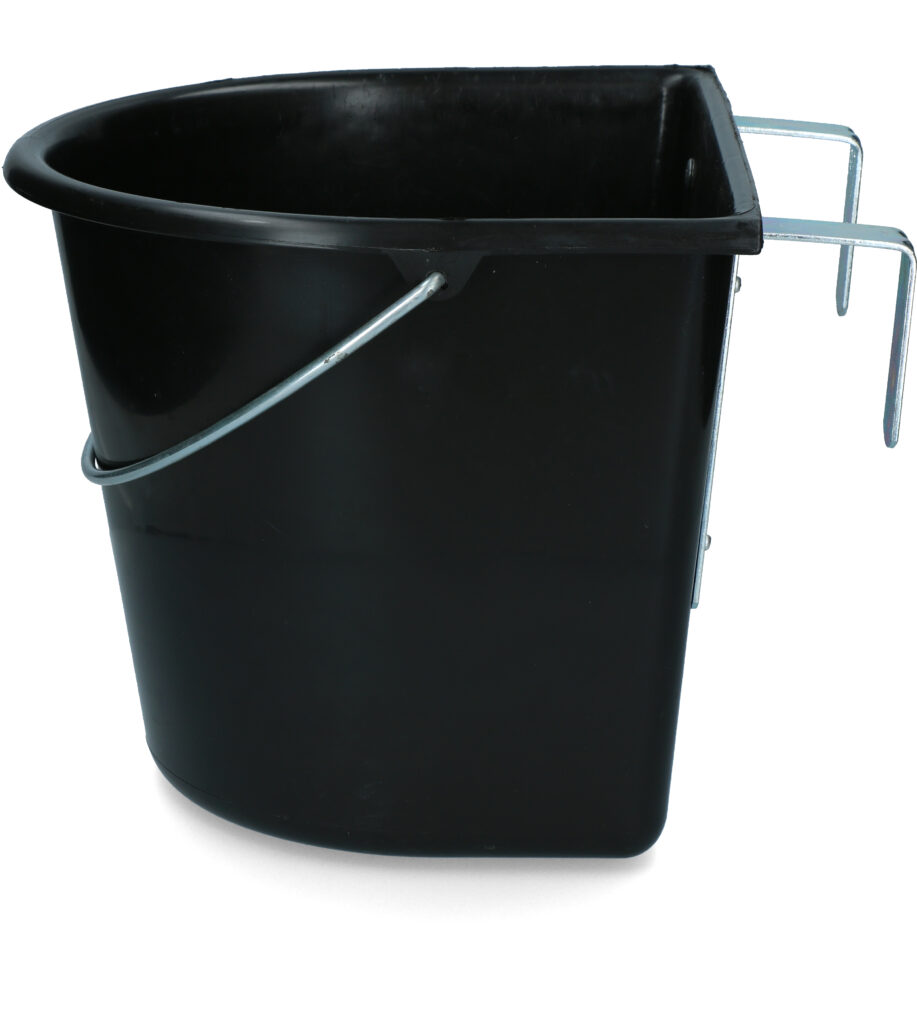 vPlast Voerbak met haken & hengsel 15 l Zwart - afbeelding 1