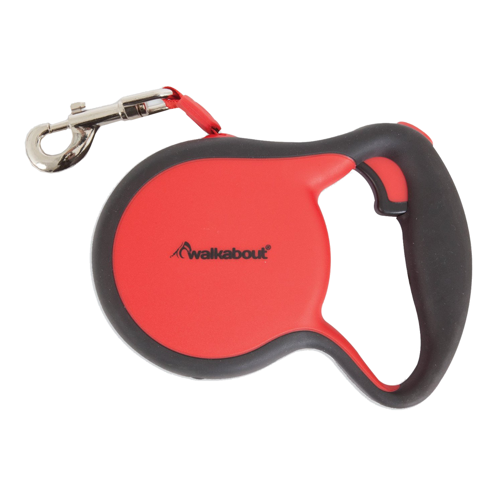 Petmate Walkabout Retractable Leash Rood S voor honden tot 11,34 kg