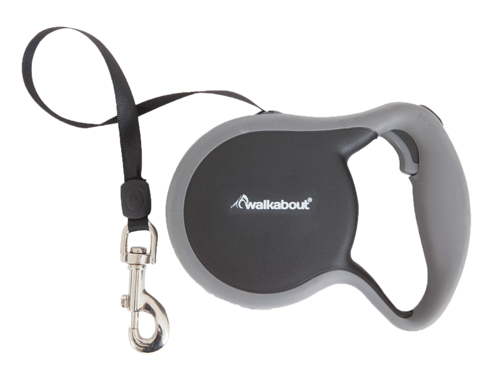 Walkabout Retractable Leash Zwart XS voor honden tot 8,16 kg