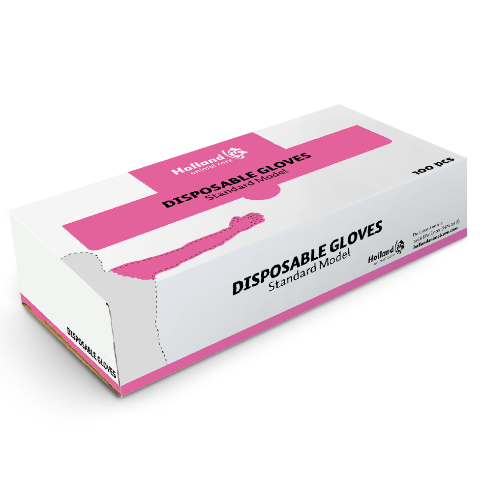 Wegwerphandschoenen Vet Roze - 100 stuks - Hofman Animal Care - afbeelding 2