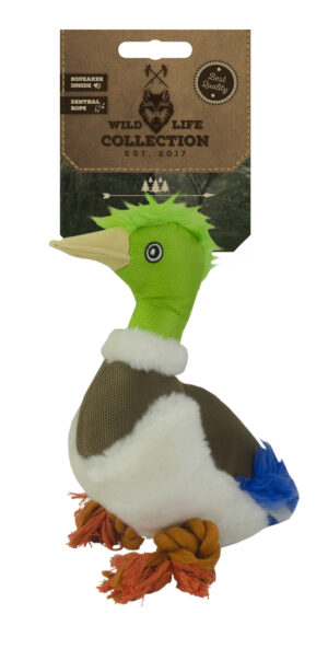 Wild Life Dog Eend - Pluche Hondenspeeltje van Wild Life Collection