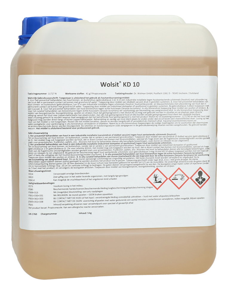 Wolsit KD 10 5 kg - Houtworm en Boktor Bestrijdingsmiddel
