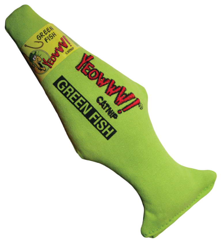 Yeowww! Green Fish - Kattenspeelgoed gevuld met krachtige Catnip
