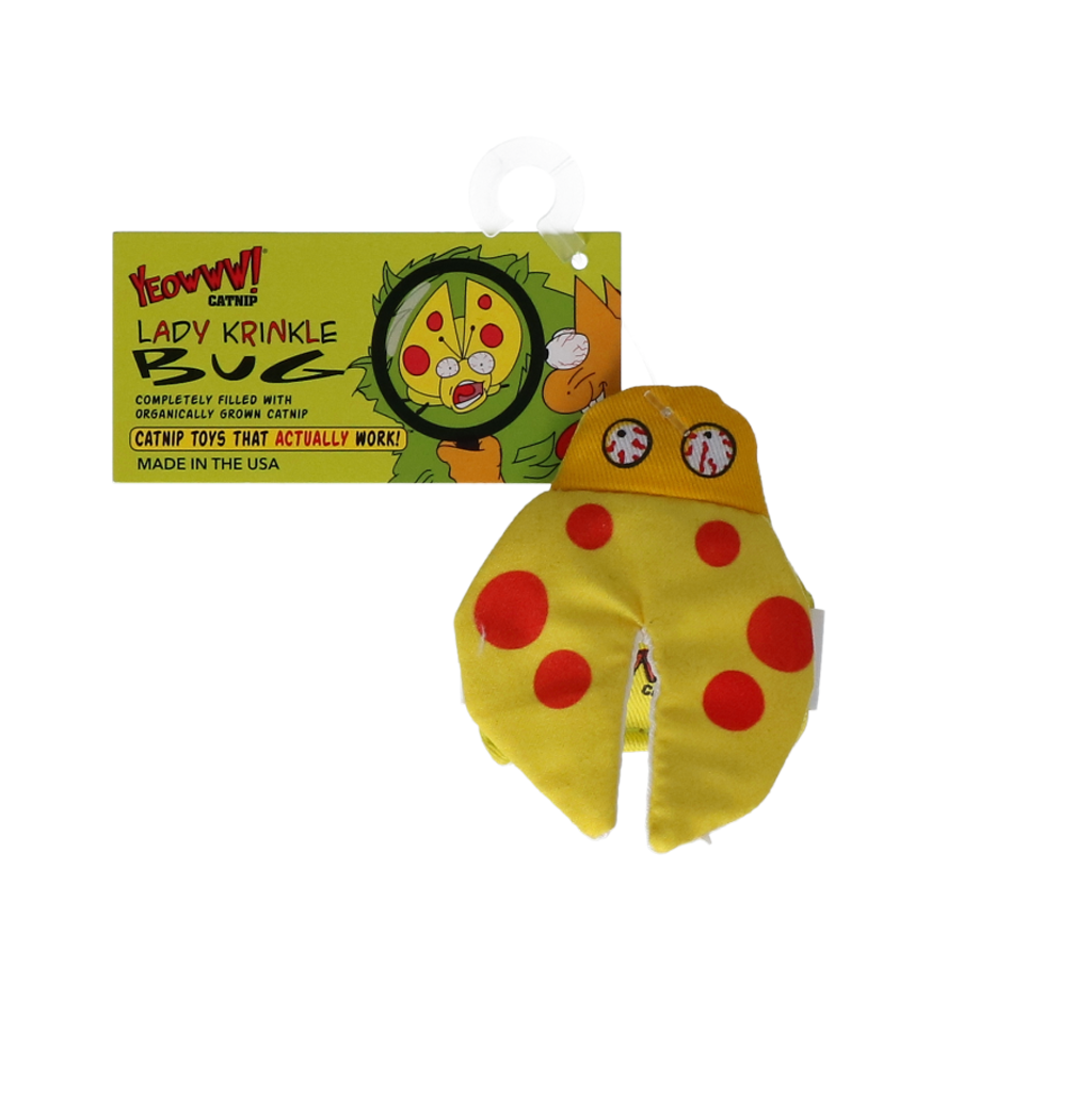Yeowww! Lady Krinkle Bug - Speeltje met Catnip en Knisperende Vleugels