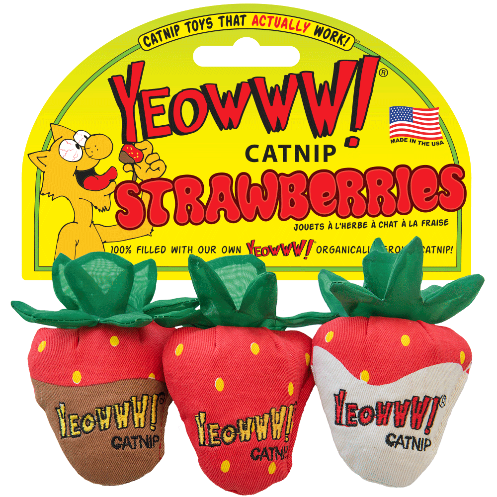 Yeowww! Strawberry 3-pack - Aardbeispeeltje met Catnip