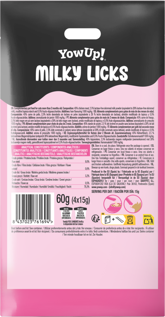 YowUp! Milky Licks Serranoham - Romige Liksnack voor Katten - afbeelding 3