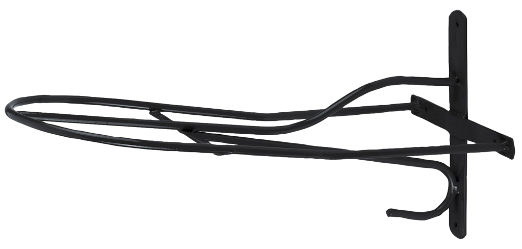 Zadelhouder metaal 54 cm zwart, Engels model met extra ondersteuning - afbeelding 1