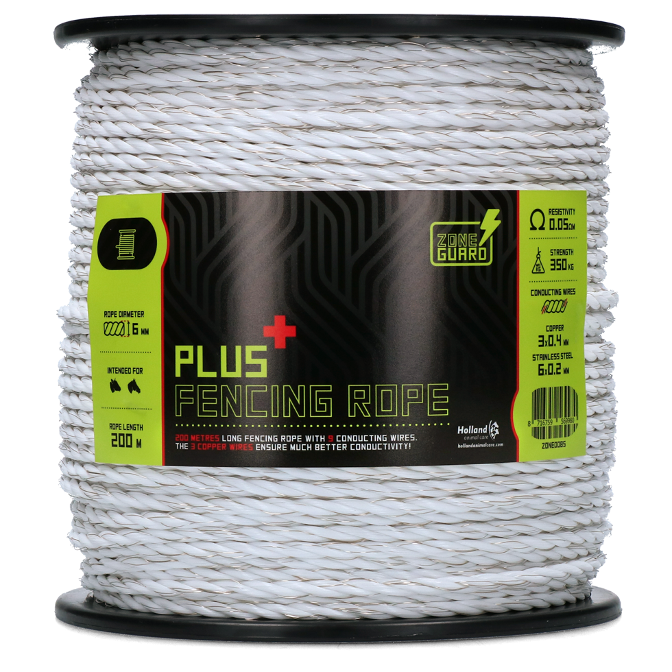 ZoneGuard 6 mm Plus Afrasteringskoord Wit 200 m - afbeelding 1
