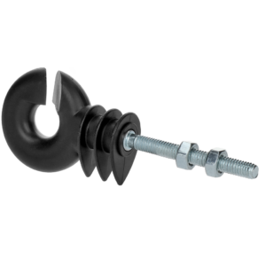 ZoneGuard Ringisolator zwart met moer voor metalen palen