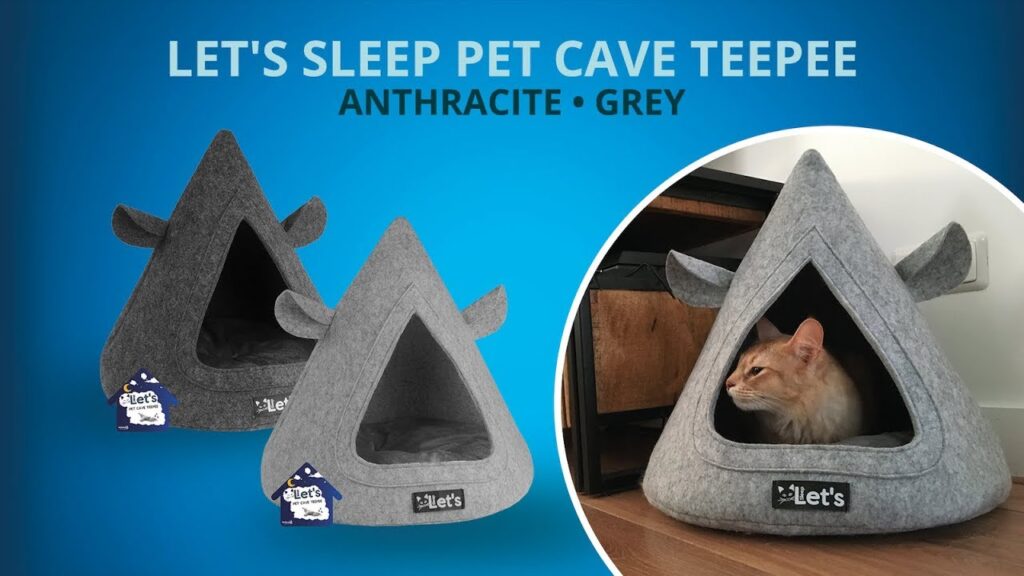 Let's Sleep Pet Cave TeePee Grijs - Slaapplaats voor uw kat - afbeelding 5