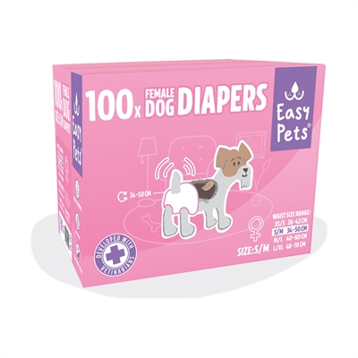 EASYPETS Hondenluiers Teef S/M 100 ST